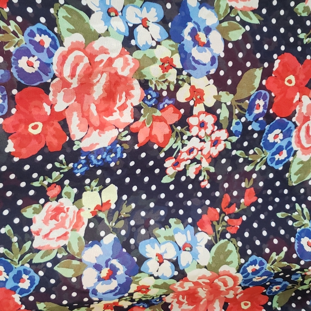 Torrid Sheer Floral Polka-dot Kimono Sleeve Top - Picture 6 of 8